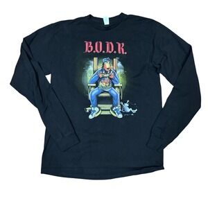 Snoop Dogg BODR Bacc On Death Row Black Long Sleeve Graphic T-Shirt Mens Medium